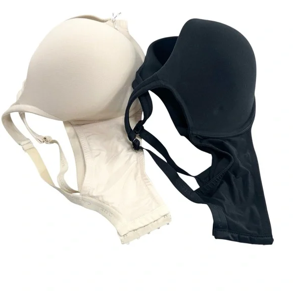 Cacique Bra Boost Plunge Underwire Lane Bryant Smooth 2 Pk 46DDD - Picture 5 of 9